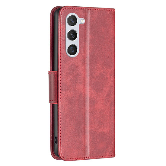 Samsung Galaxy S23 Hoesje - MobyDefend Wallet Book Case Met Koord - Rood