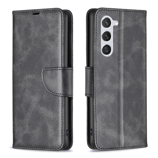 Samsung Galaxy S23 Hoesje - MobyDefend Wallet Book Case Met Koord - Zwart