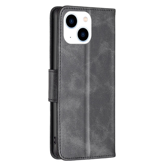 iPhone 14 Hoesje - MobyDefend Wallet Book Case Met Koord - Zwart