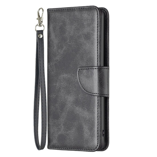iPhone 14 Hoesje - MobyDefend Wallet Book Case Met Koord - Zwart