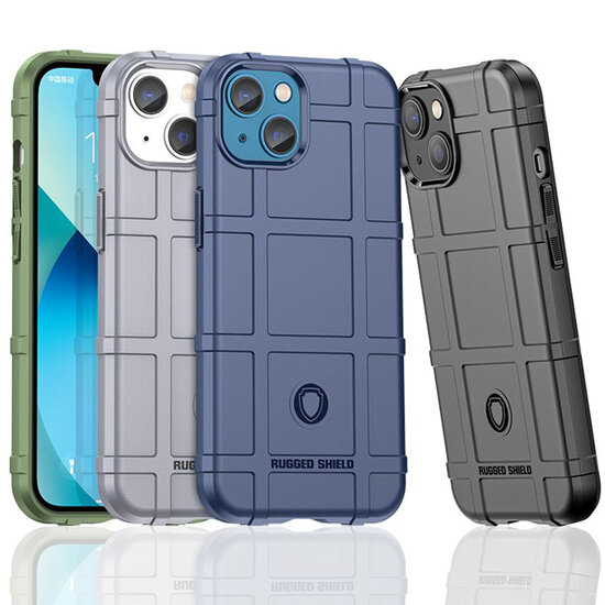 iPhone 14 Hoesje - Mobydefend Rugged Shield TPU Backcover - Groen