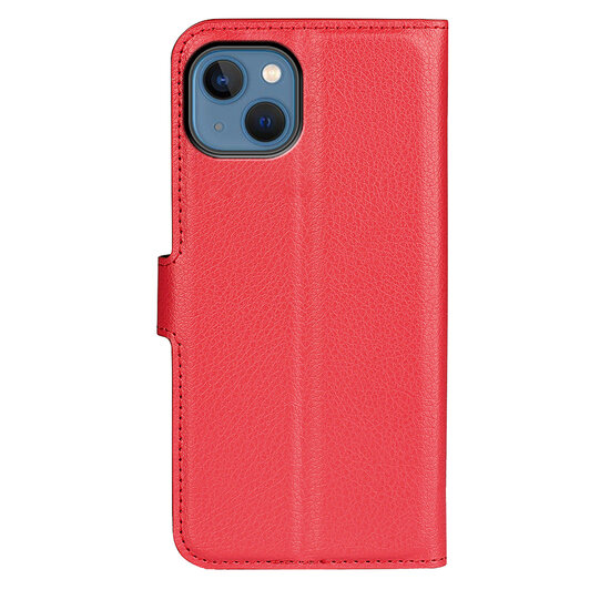 iPhone 14 Hoesje - MobyDefend Kunstleren Wallet Book Case (Sluiting Voorkant) - Rood
