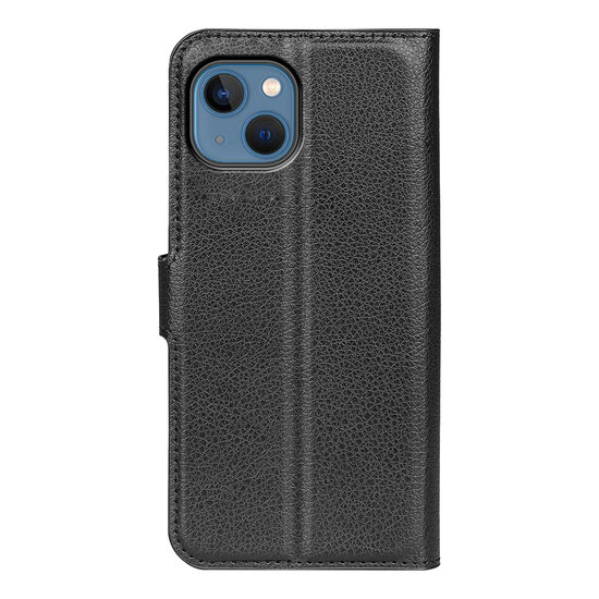 iPhone 14 Hoesje - MobyDefend Kunstleren Wallet Book Case (Sluiting Voorkant) - Zwart