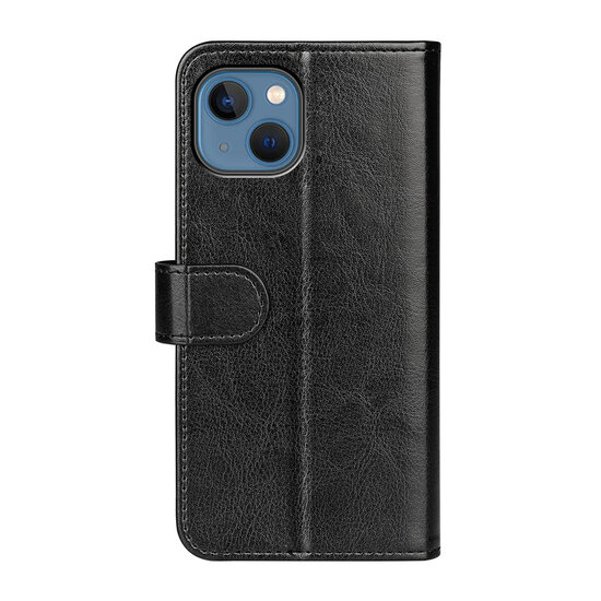 iPhone 14 Hoesje - MobyDefend Wallet Book Case (Sluiting Achterkant) - Zwart