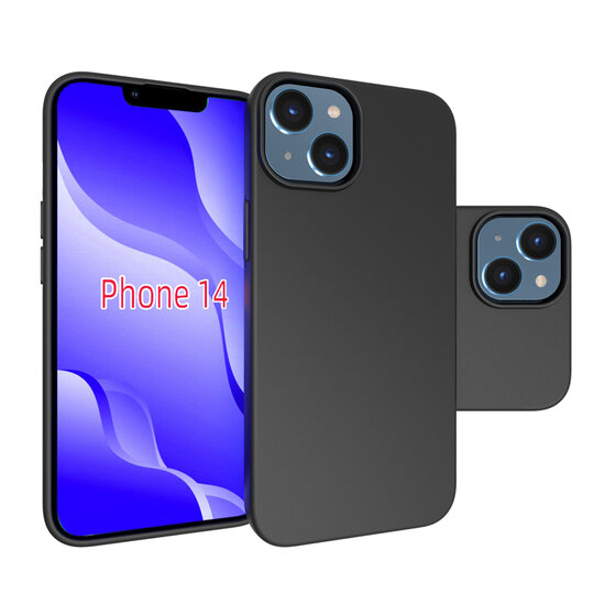 iPhone 14 Hoesje - MobyDefend TPU Backcover - Mat Zwart