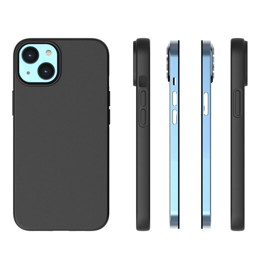 iPhone 14 Hoesje - MobyDefend TPU Backcover - Mat Zwart