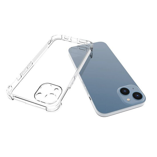 iPhone 14 Hoesje - MobyDefend Transparante Shockproof TPU Backcover - Verstevigde Hoeken - Volledig Doorzichtig