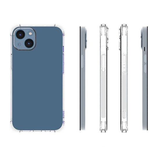 iPhone 14 Hoesje - MobyDefend Transparante Shockproof TPU Backcover - Verstevigde Hoeken - Volledig Doorzichtig