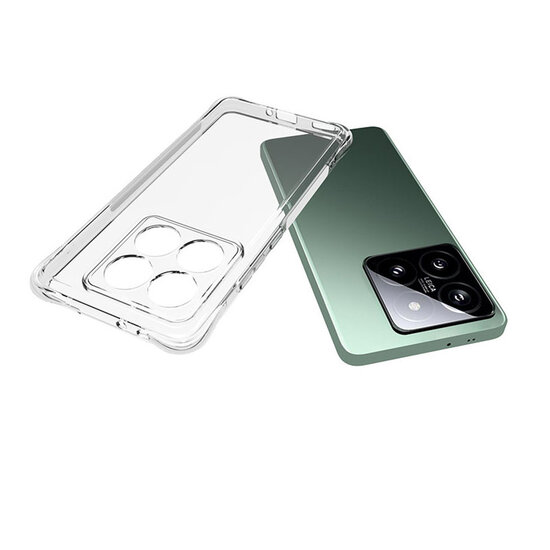 Xiaomi 14T Pro Hoesje - MobyDefend Transparante Shockproof TPU Backcover - Verstevigde Hoeken - Volledig Doorzichtig