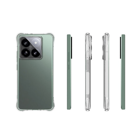 Xiaomi 14T Pro Hoesje - MobyDefend Transparante Shockproof TPU Backcover - Verstevigde Hoeken - Volledig Doorzichtig