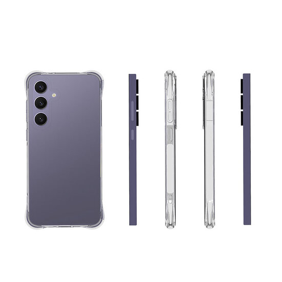 Samsung Galaxy S24 FE Hoesje - MobyDefend Transparante Shockproof TPU Backcover - Verstevigde Hoeken - Volledig Doorzichtig