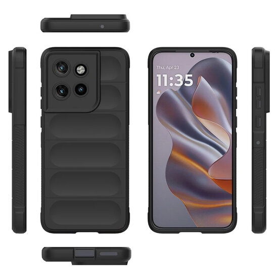Motorola Edge 50 Neo Hoesje - MobyDefend TPU Gripcase - Zwart