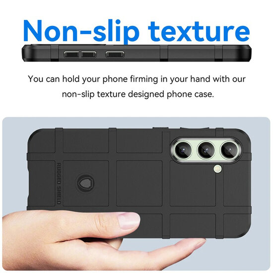 Samsung Galaxy S24 FE Hoesje - Mobydefend Rugged Shield TPU Backcover - Zwart