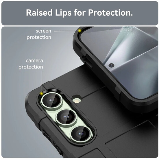 Samsung Galaxy S24 FE Hoesje - Mobydefend Rugged Shield TPU Backcover - Zwart