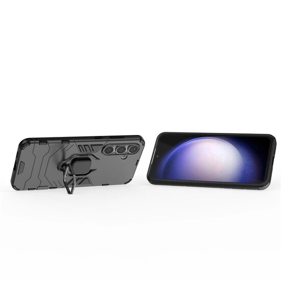 Samsung Galaxy S24 FE Hoesje - MobyDefend Dubbelgelaagde Pantsercase Met Standaard - Rood