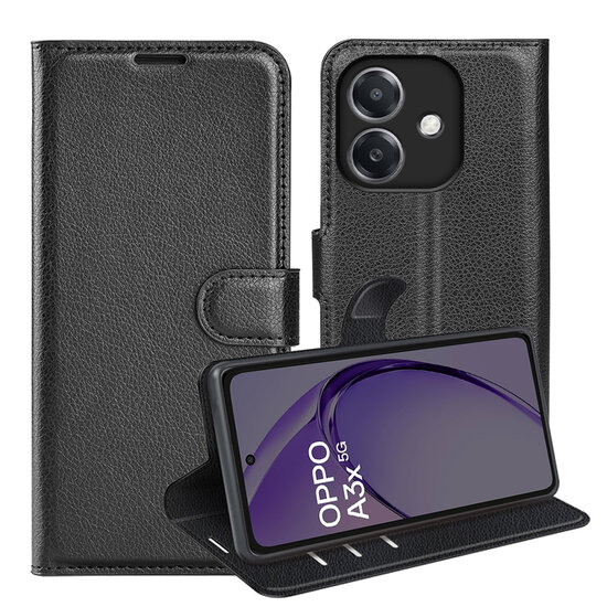 Oppo A60 5G / A40 / A40m Hoesje - MobyDefend Kunstleren Wallet Book Case (Sluiting Voorkant) - Zwart