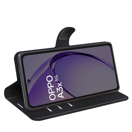 Oppo A60 5G / A40 / A40m Hoesje - MobyDefend Kunstleren Wallet Book Case (Sluiting Voorkant) - Zwart