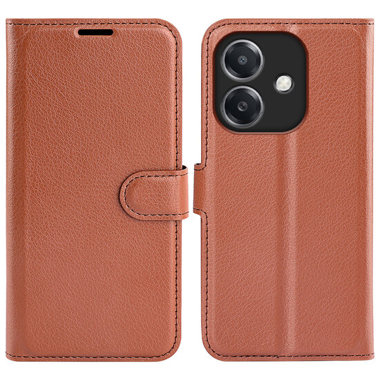 Oppo A60 5G / A40 / A40m Hoesje - MobyDefend Kunstleren Wallet Book Case (Sluiting Voorkant) - Bruin