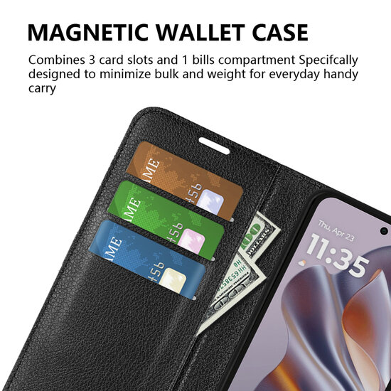 Motorola Edge 50 Neo Hoesje - MobyDefend Kunstleren Wallet Book Case (Sluiting Voorkant) - Zwart
