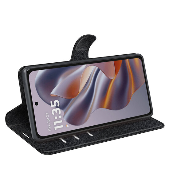 Motorola Edge 50 Neo Hoesje - MobyDefend Kunstleren Wallet Book Case (Sluiting Voorkant) - Zwart