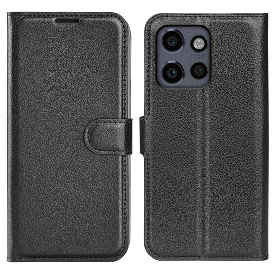 Motorola Edge 50 Neo Hoesje - MobyDefend Kunstleren Wallet Book Case (Sluiting Voorkant) - Zwart