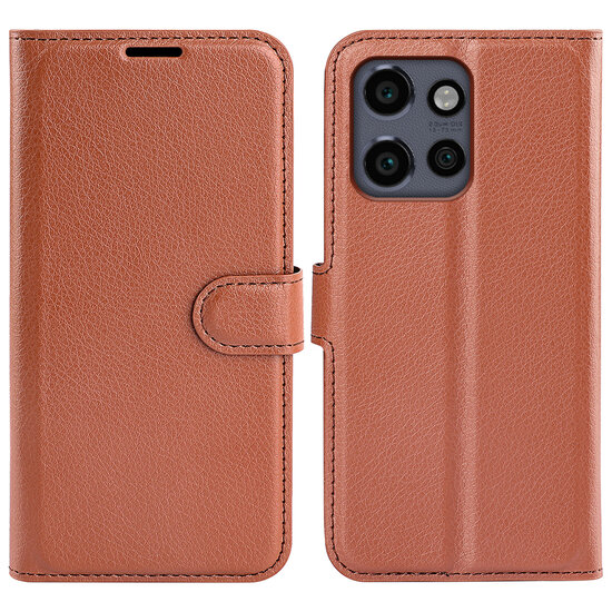 Motorola Edge 50 Neo Hoesje - MobyDefend Kunstleren Wallet Book Case (Sluiting Voorkant) - Bruin