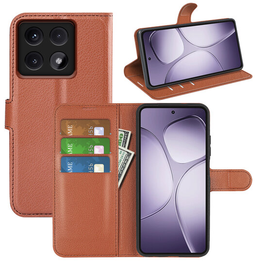 Xiaomi 14T Pro Hoesje - MobyDefend Kunstleren Wallet Book Case (Sluiting Voorkant) - Bruin