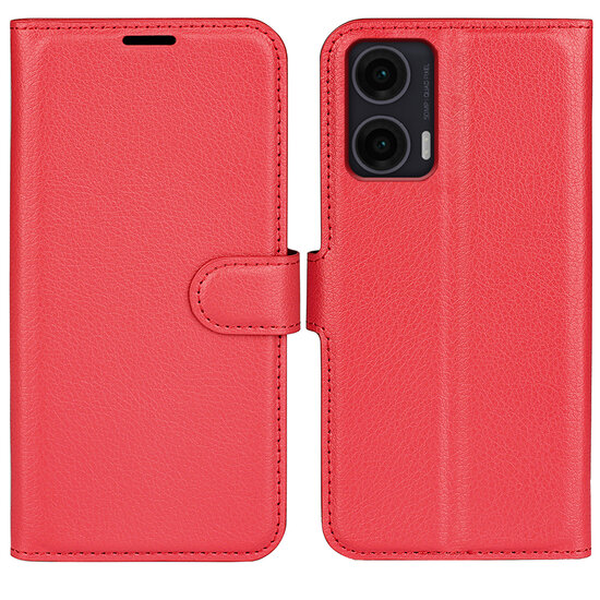 Motorola Moto G35 Hoesje - MobyDefend Kunstleren Wallet Book Case (Sluiting Voorkant) - Rood