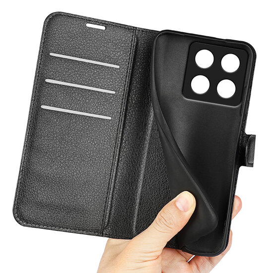 Xiaomi 14T Hoesje - MobyDefend Kunstleren Wallet Book Case (Sluiting Voorkant) - Zwart