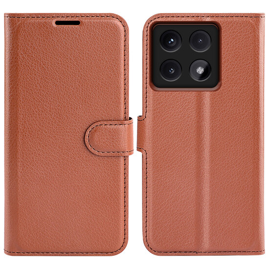 Xiaomi 14T Hoesje - MobyDefend Kunstleren Wallet Book Case (Sluiting Voorkant) - Bruin
