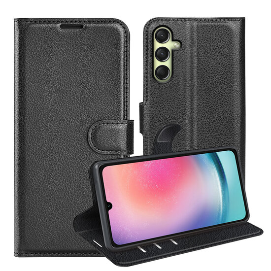 Samsung Galaxy A16 Hoesje - MobyDefend Kunstleren Wallet Book Case (Sluiting Voorkant) - Zwart