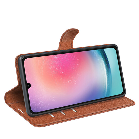 Samsung Galaxy A16 Hoesje - MobyDefend Kunstleren Wallet Book Case (Sluiting Voorkant) - Bruin