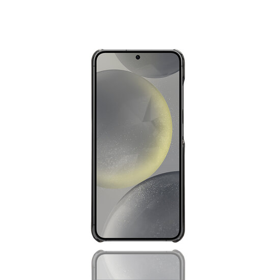 Samsung Galaxy S24 FE Hoesje - MobyDefend Lederen Backcover Met Vakjes Voor Pasjes - Zwart