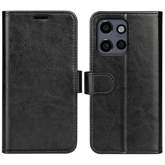 Motorola Edge 50 Neo Hoesje - MobyDefend Wallet Book Case (Sluiting Achterkant) - Zwart