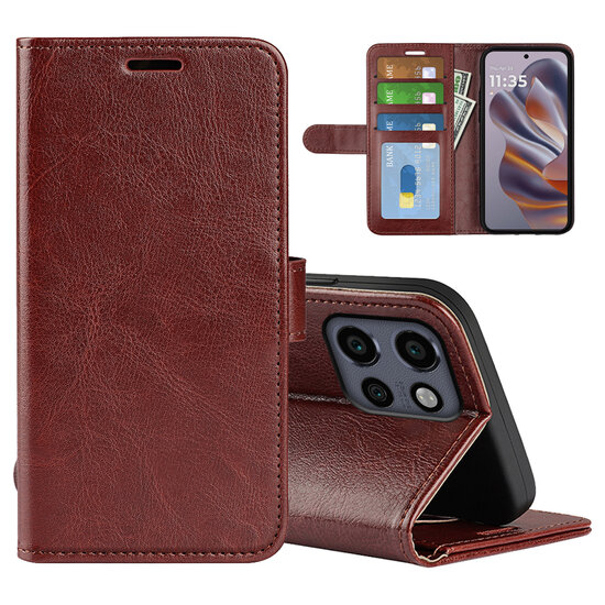 Motorola Edge 50 Neo Hoesje - MobyDefend Wallet Book Case (Sluiting Achterkant) - Bruin