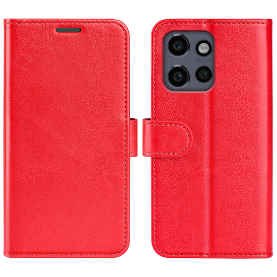 Motorola Edge 50 Neo Hoesje - MobyDefend Wallet Book Case (Sluiting Achterkant) - Rood