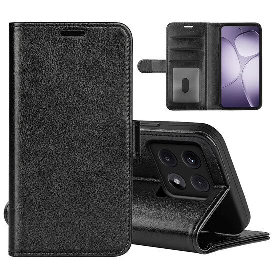 Xiaomi 14T Pro Hoesje - MobyDefend Wallet Book Case (Sluiting Achterkant) - Zwart