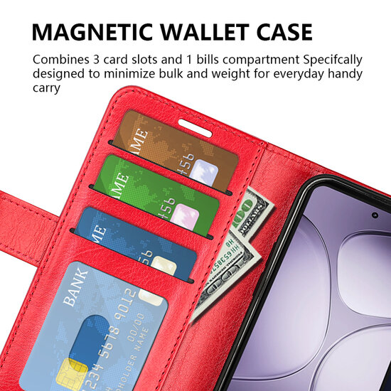 Xiaomi 14T Pro Hoesje - MobyDefend Wallet Book Case (Sluiting Achterkant) - Bruin