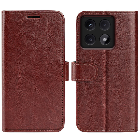 Xiaomi 14T Pro Hoesje - MobyDefend Wallet Book Case (Sluiting Achterkant) - Bruin