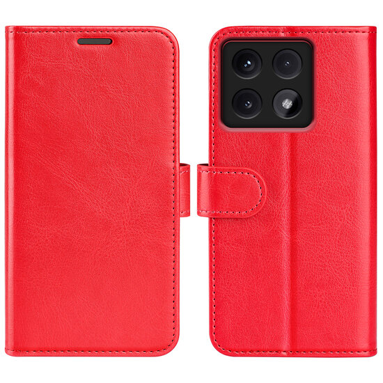 Xiaomi 14T Pro Hoesje - MobyDefend Wallet Book Case (Sluiting Achterkant) - Rood