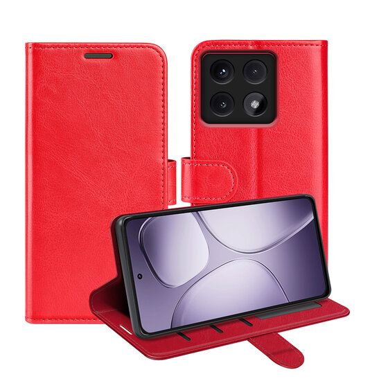Xiaomi 14T Pro Hoesje - MobyDefend Wallet Book Case (Sluiting Achterkant) - Rood