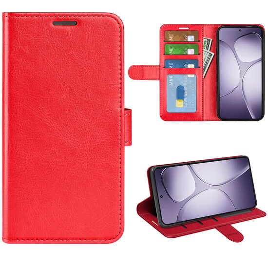 Xiaomi 14T Pro Hoesje - MobyDefend Wallet Book Case (Sluiting Achterkant) - Rood