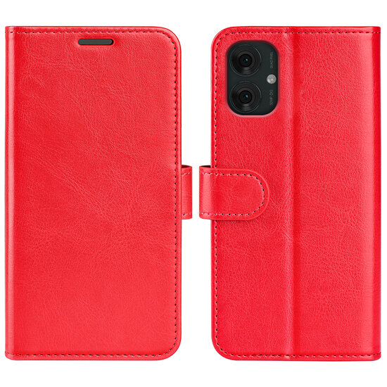 Motorola Moto G55 Hoesje - MobyDefend Wallet Book Case (Sluiting Achterkant) - Rood