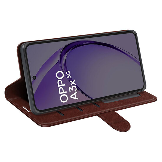 Oppo A60 5G / A40 / A40m Hoesje - MobyDefend Wallet Book Case (Sluiting Achterkant) - Bruin