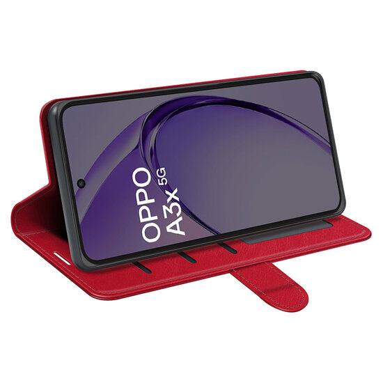 Oppo A60 5G / A40 / A40m Hoesje - MobyDefend Wallet Book Case (Sluiting Achterkant) - Rood
