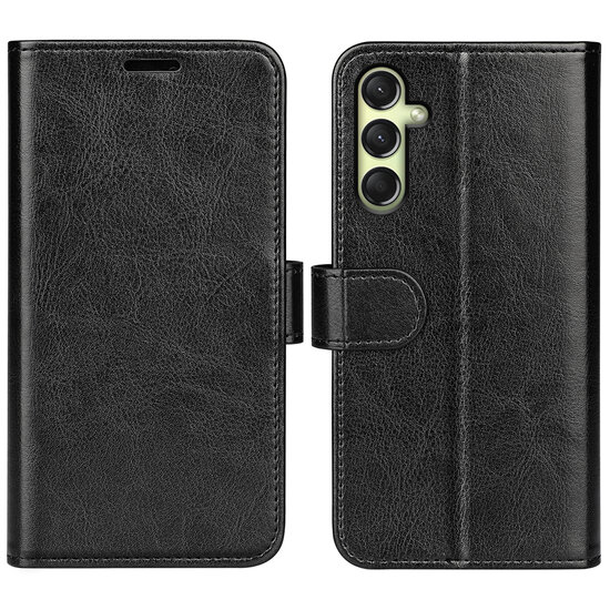 Samsung Galaxy A16 Hoesje - MobyDefend Wallet Book Case (Sluiting Achterkant) - Zwart