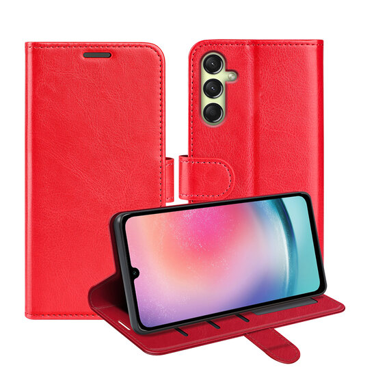 Samsung Galaxy A16 Hoesje - MobyDefend Wallet Book Case (Sluiting Achterkant) - Rood