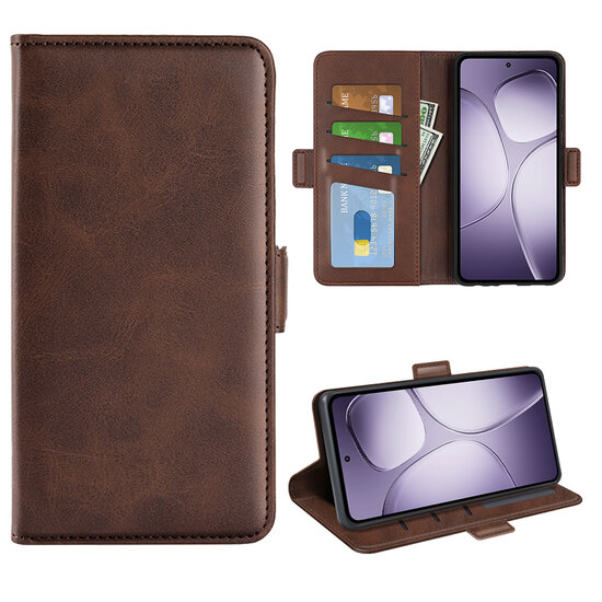 Xiaomi 14T Pro Hoesje - MobyDefend Luxe Wallet Book Case (Sluiting Zijkant) - Bruin