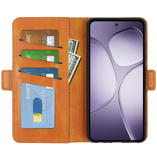 Xiaomi 14T Pro Hoesje - MobyDefend Luxe Wallet Book Case (Sluiting Zijkant) - Lichtbruin