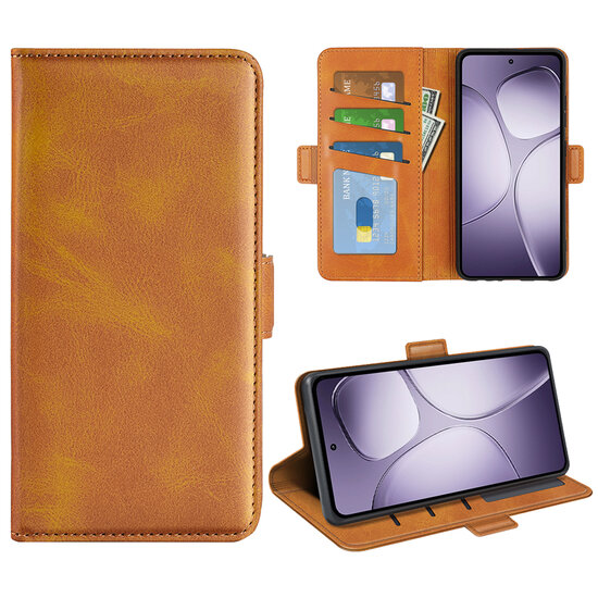 Xiaomi 14T Pro Hoesje - MobyDefend Luxe Wallet Book Case (Sluiting Zijkant) - Lichtbruin